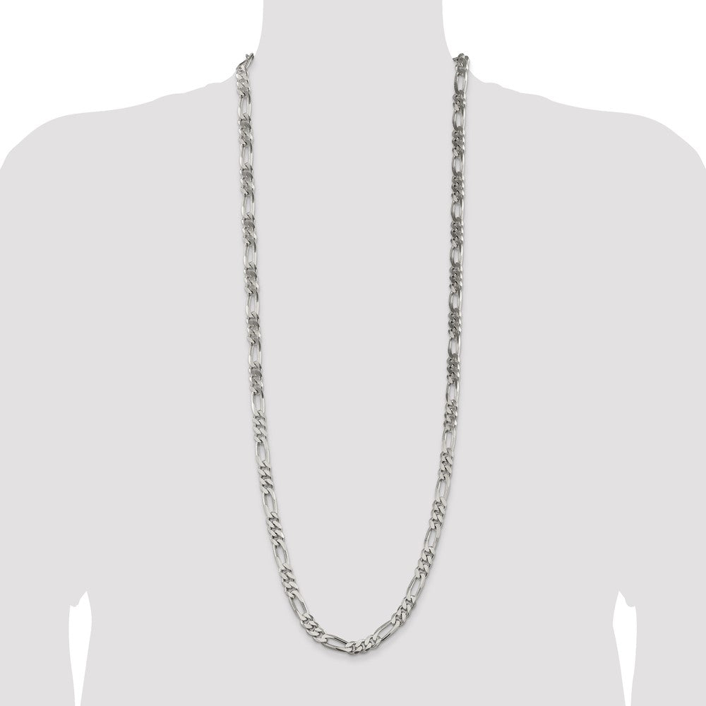 Sterling Silver Figaro Chain — 8 mm