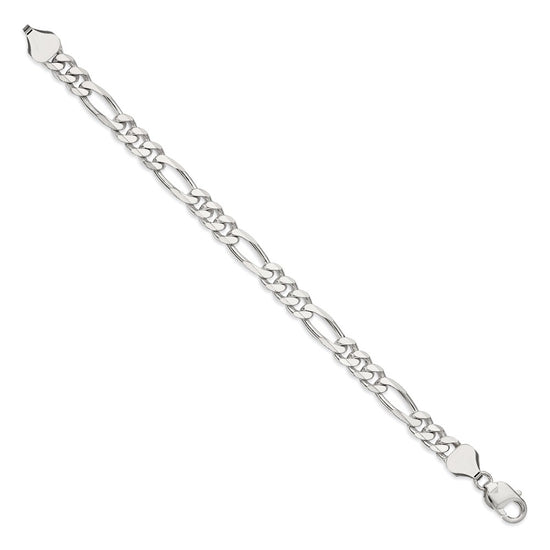 Sterling Silver Figaro Chain — 8 mm