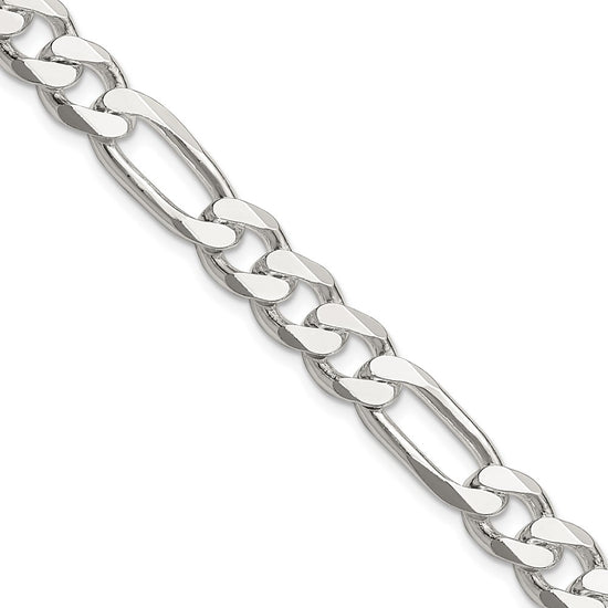 Sterling Silver Figaro Chain — 8 mm