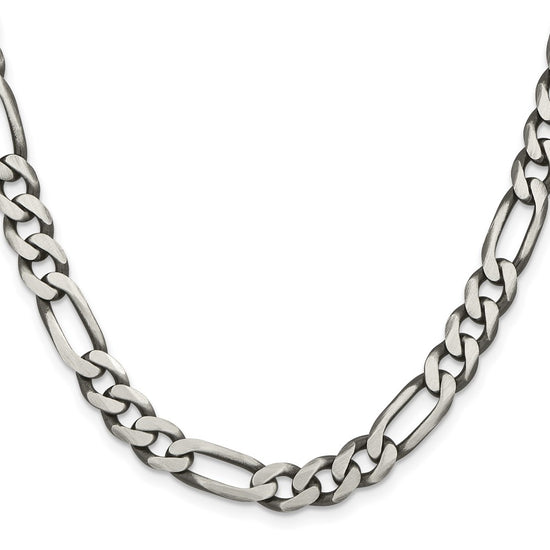 Sterling Silver Figaro Chain — 7.75 mm