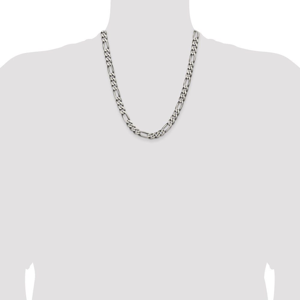 Sterling Silver Figaro Chain — 7.75 mm