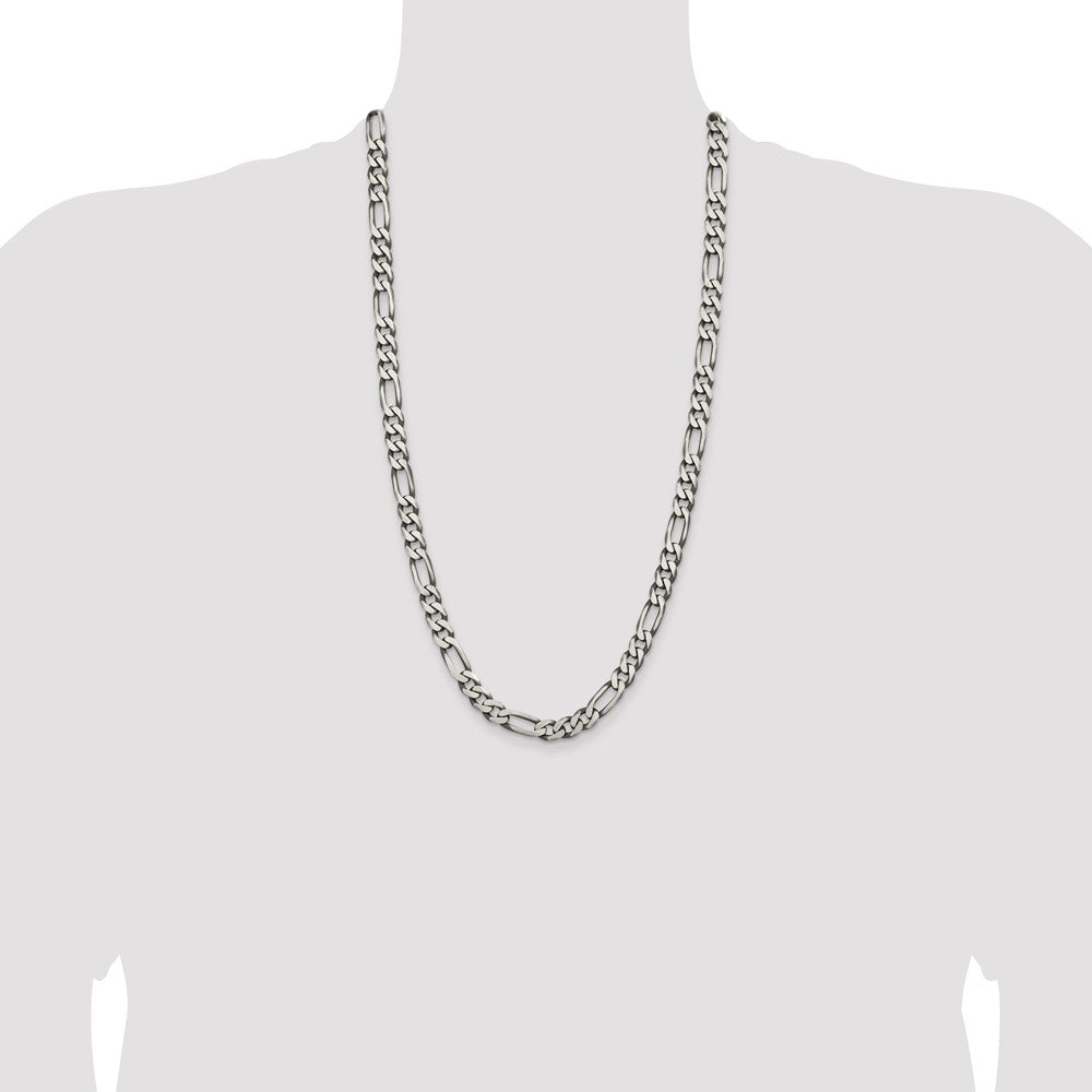 Sterling Silver Figaro Chain — 7.75 mm