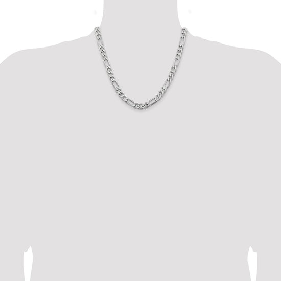 Sterling Silver Figaro Chain — 7.75 mm