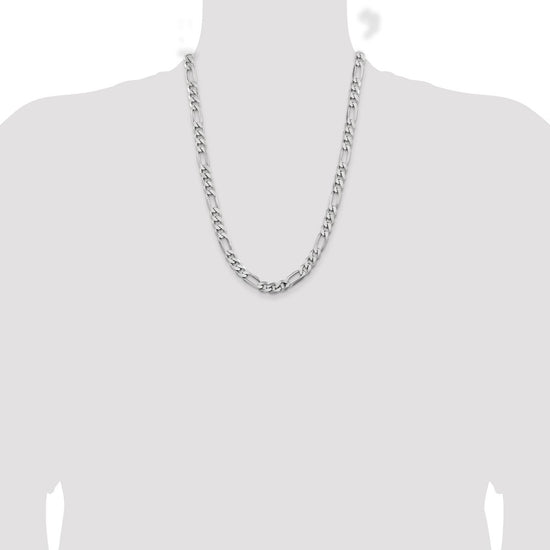 Sterling Silver Figaro Chain — 7.75 mm