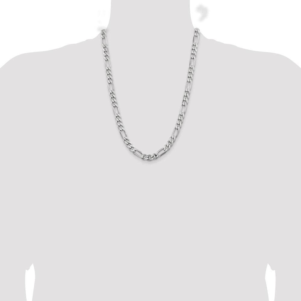 Sterling Silver Figaro Chain — 7.75 mm