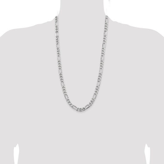 Sterling Silver Figaro Chain — 7.75 mm