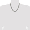Sterling Silver Antiqued 9mm Figaro Chain