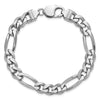 Sterling Silver Rhodium-plated 9mm Figaro Chain