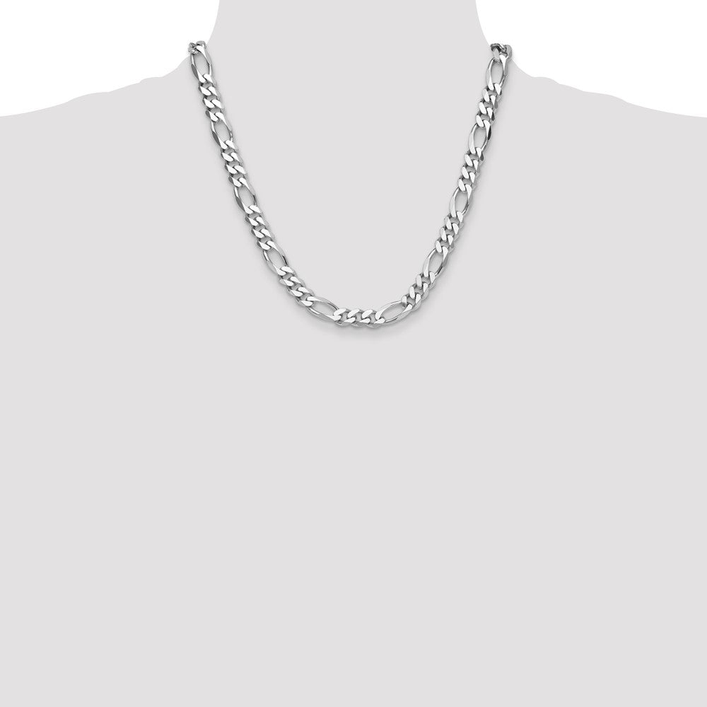 Sterling Silver Figaro Chain — 10.2 mm