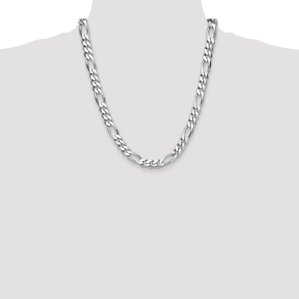 Sterling Silver Figaro Chain — 10.2 mm