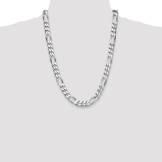 Sterling Silver Figaro Chain — 10.2 mm