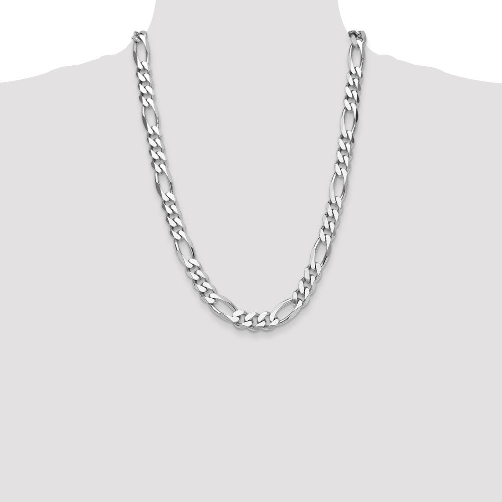 Sterling Silver Figaro Chain — 10.2 mm