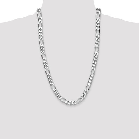 Sterling Silver Figaro Chain — 10.2 mm