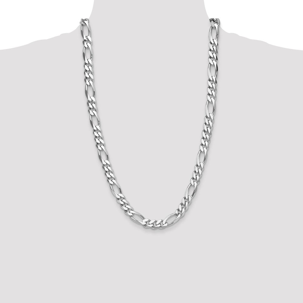 Sterling Silver Figaro Chain — 10.2 mm