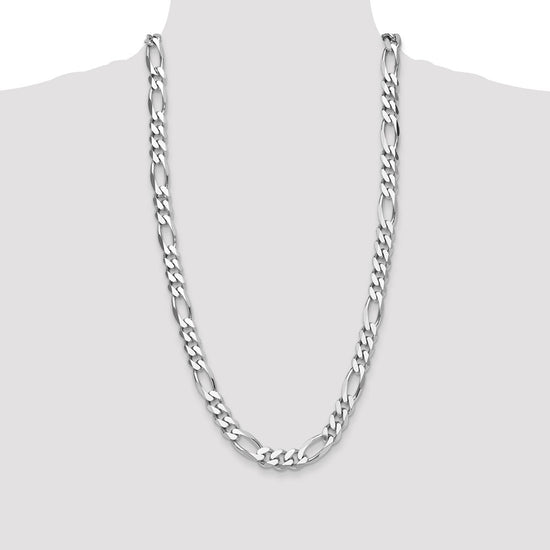 Sterling Silver Figaro Chain — 10.2 mm