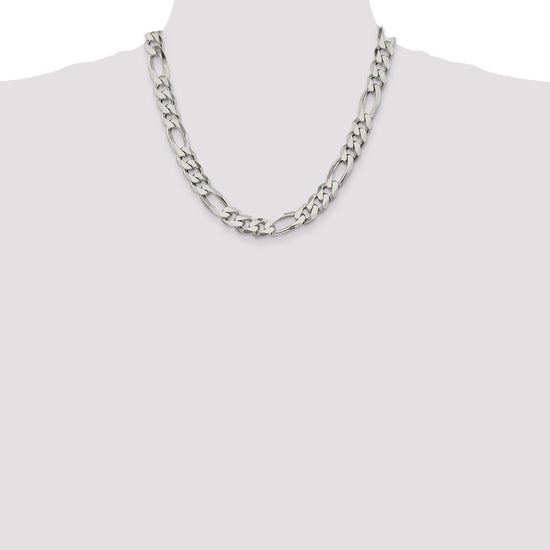 Sterling Silver Figaro Chain — 10.75 mm