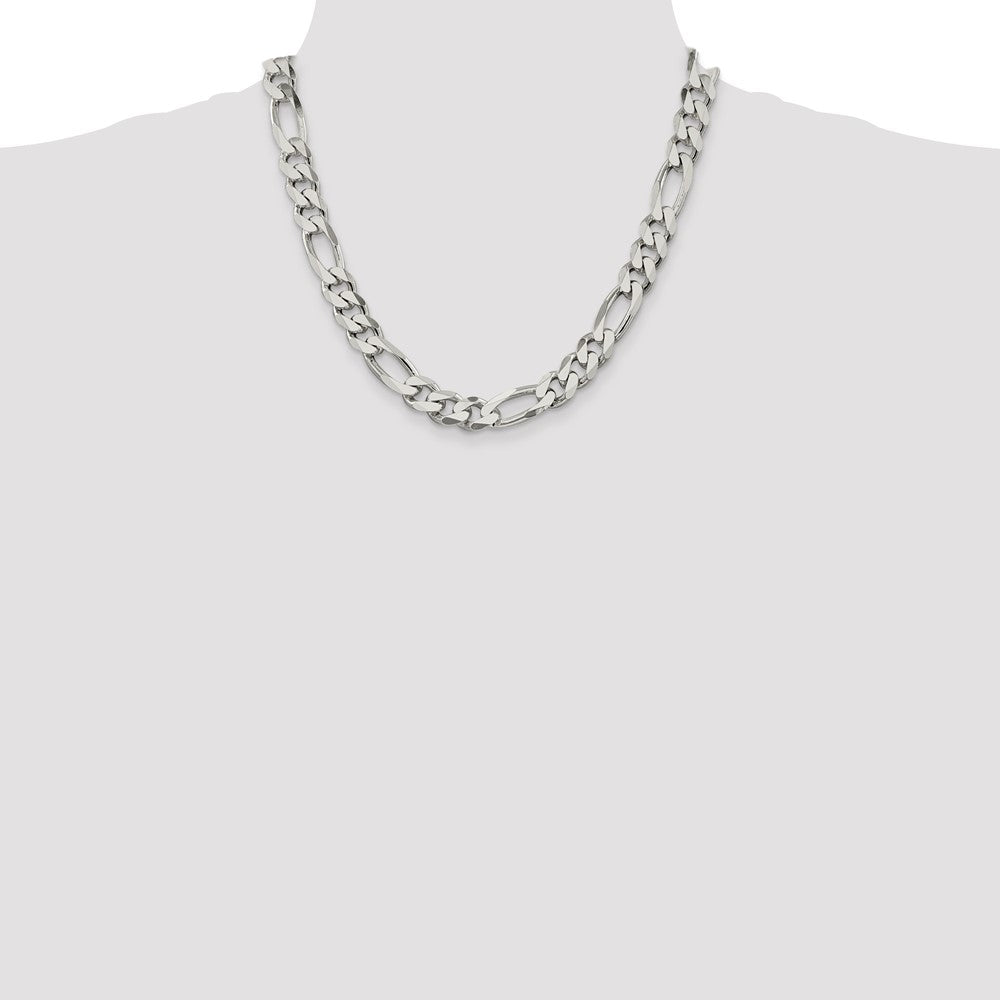 Sterling Silver Figaro Chain — 10.75 mm