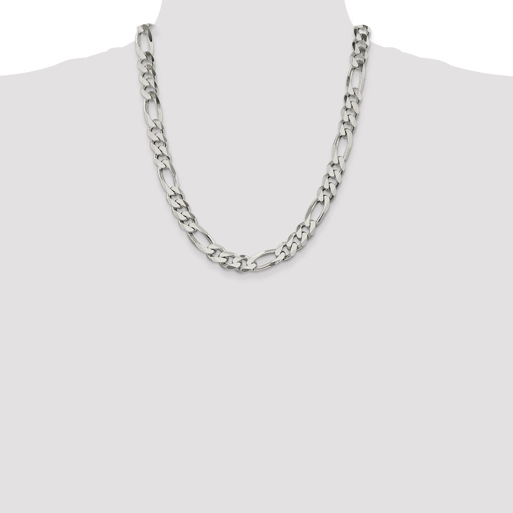 Sterling Silver Figaro Chain — 10.75 mm