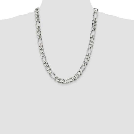Sterling Silver Figaro Chain — 10.75 mm