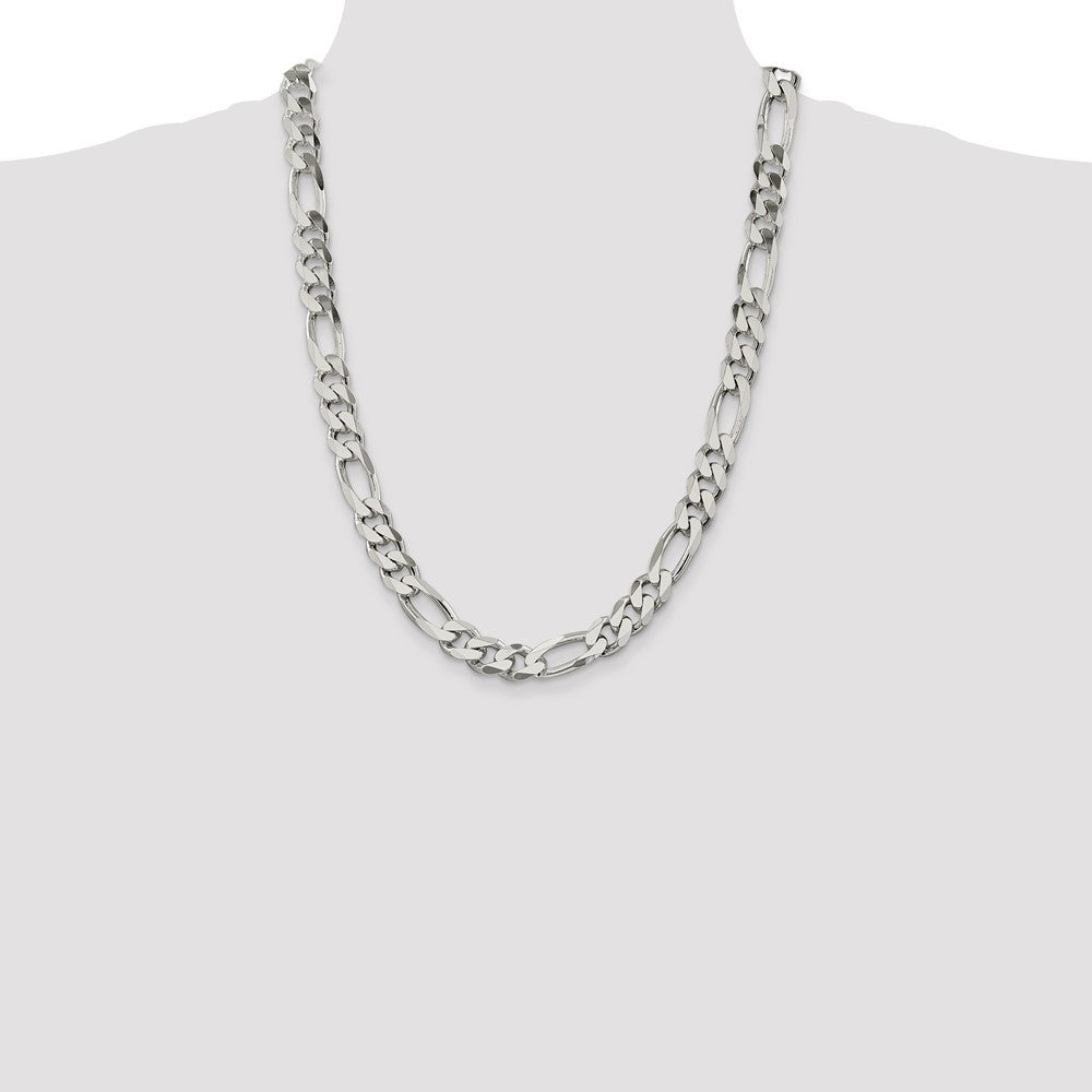 Sterling Silver Figaro Chain — 10.75 mm