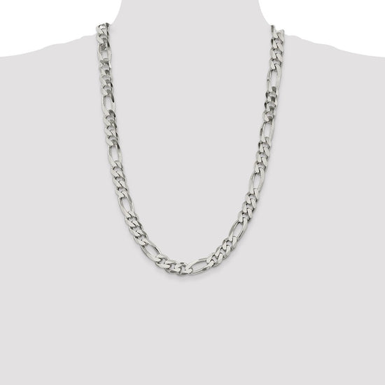 Sterling Silver Figaro Chain — 10.75 mm