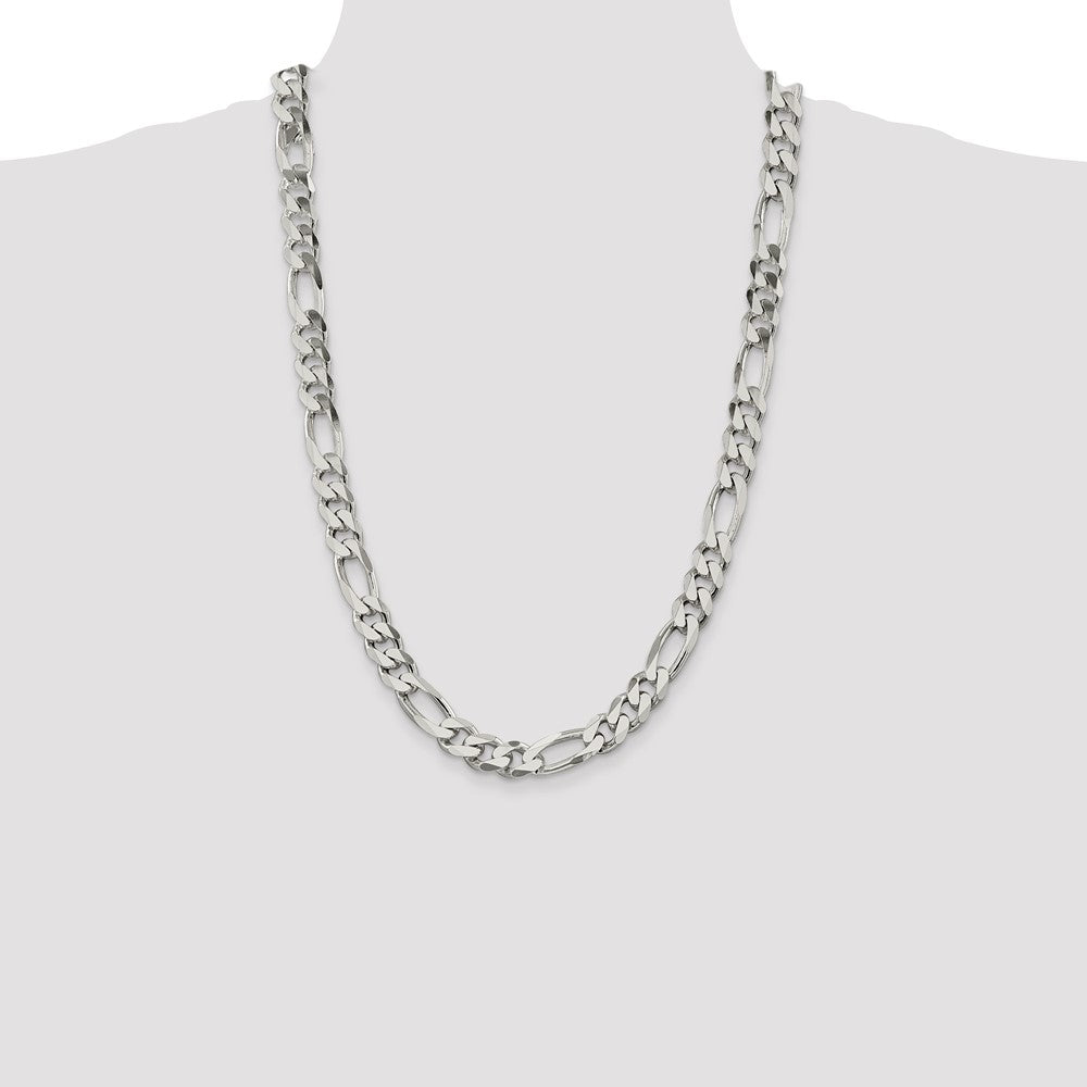 Sterling Silver Figaro Chain — 10.75 mm