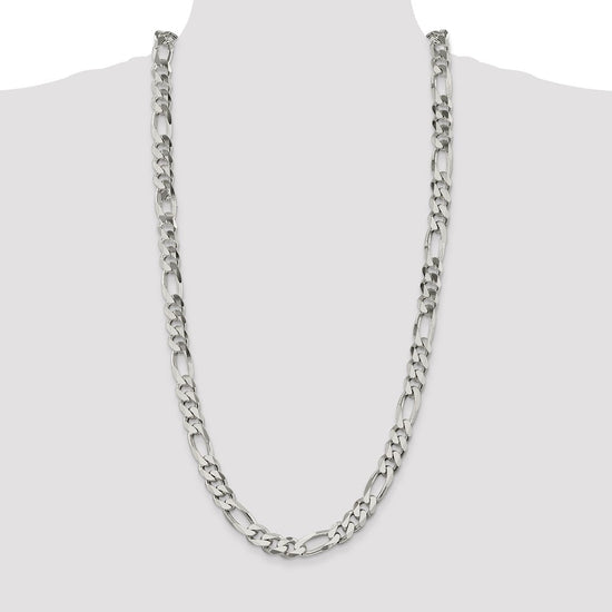 Sterling Silver Figaro Chain — 10.75 mm