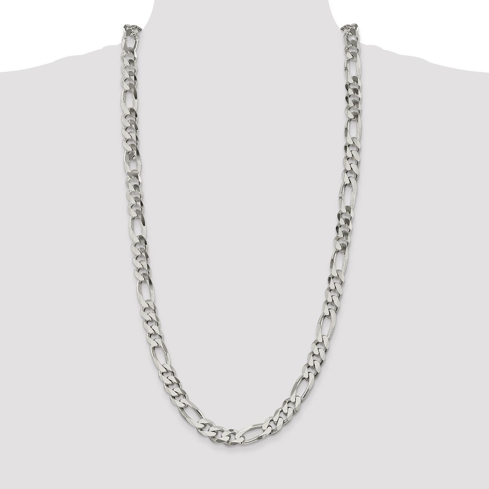 Sterling Silver Figaro Chain — 10.75 mm