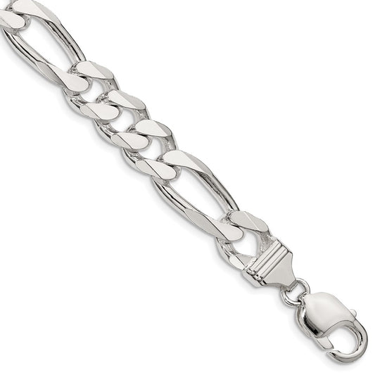 Sterling Silver Figaro Chain — 10.75 mm