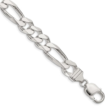 Sterling Silver Figaro Chain — 10.75 mm