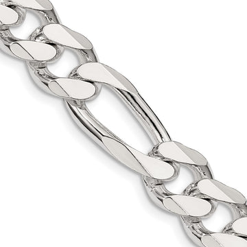 Sterling Silver Figaro Chain — 10.75 mm