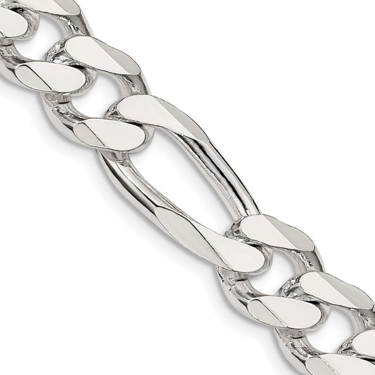 Sterling Silver Figaro Chain — 10.75 mm