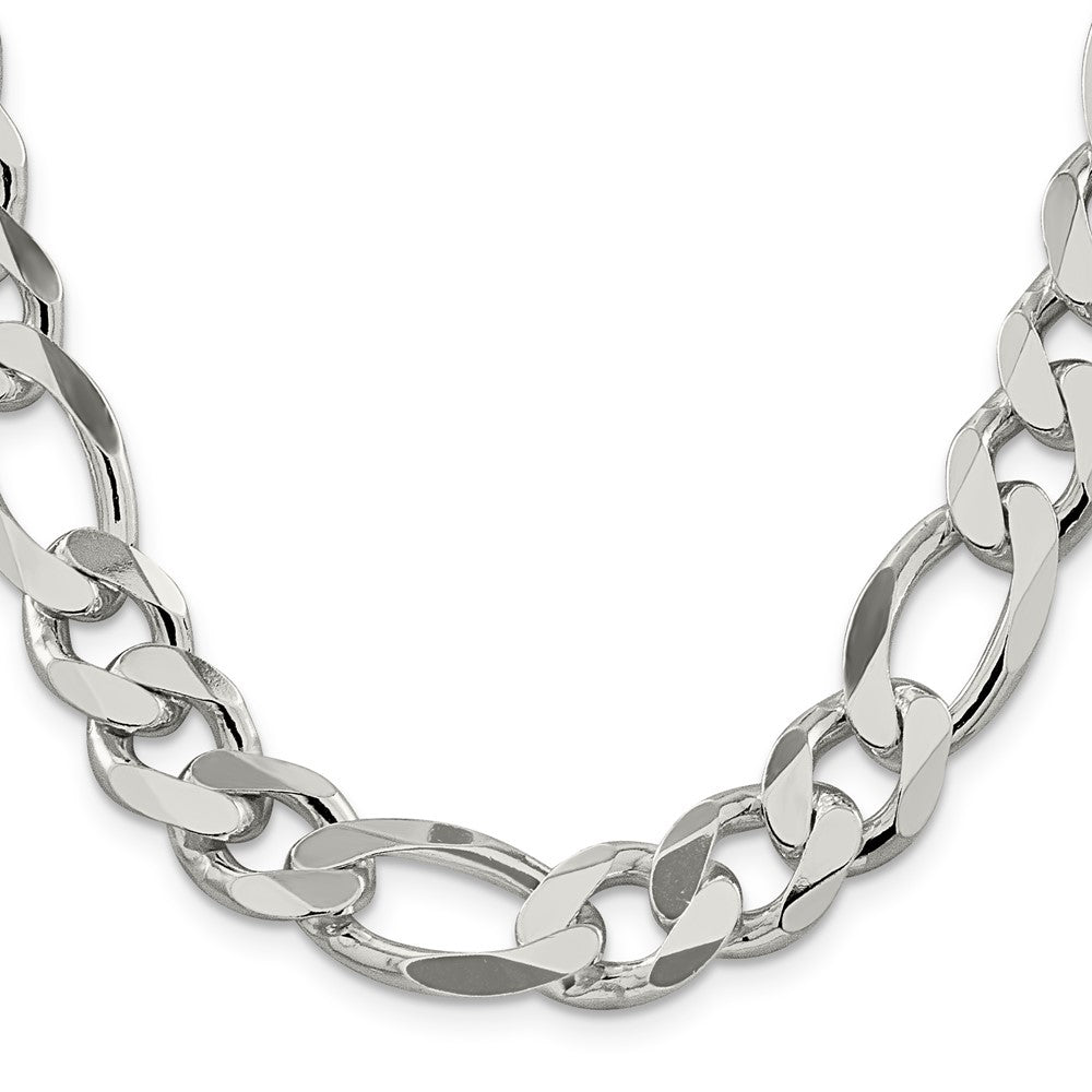 Sterling Silver Figaro Chain — 13.5 mm