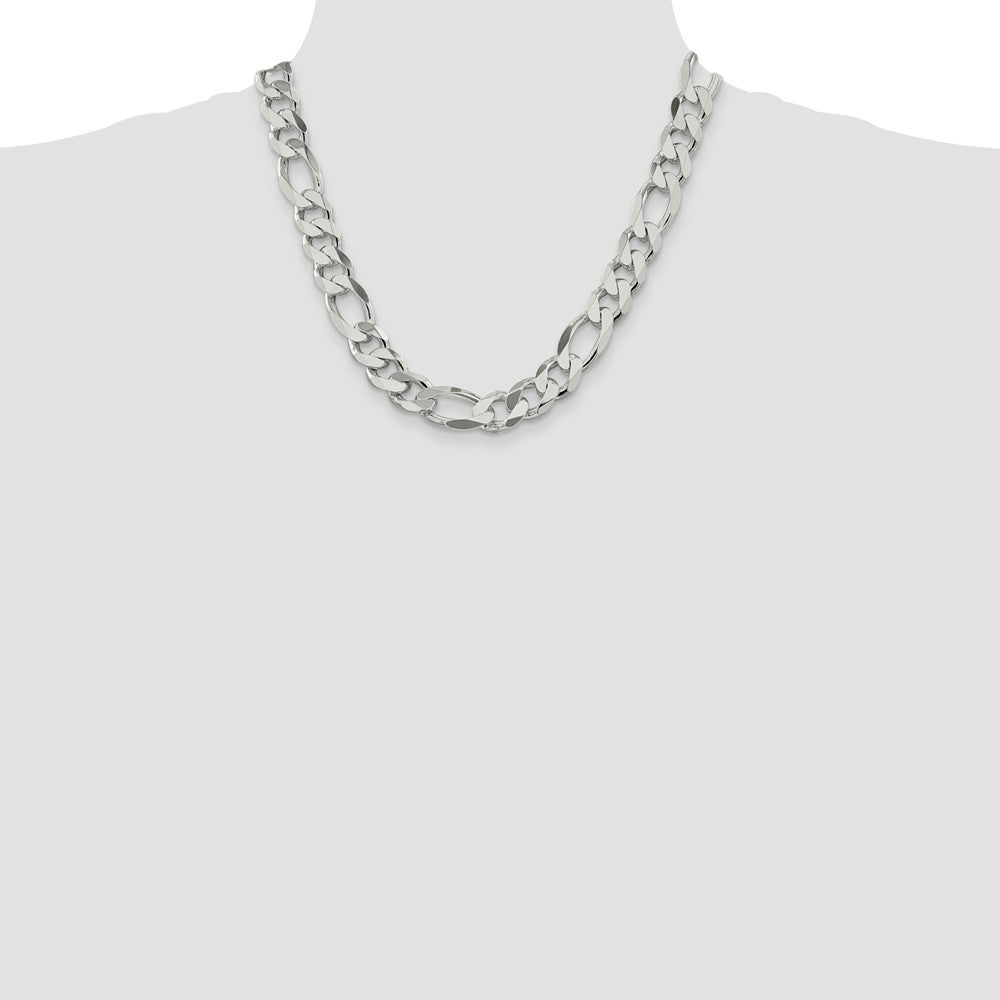Sterling Silver Figaro Chain — 13.5 mm