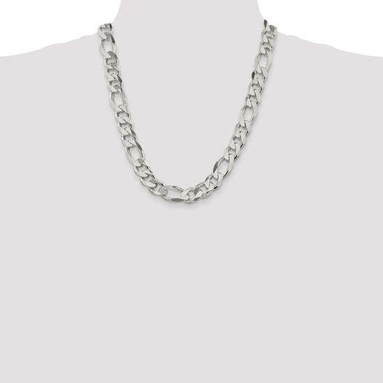 Sterling Silver Figaro Chain — 13.5 mm