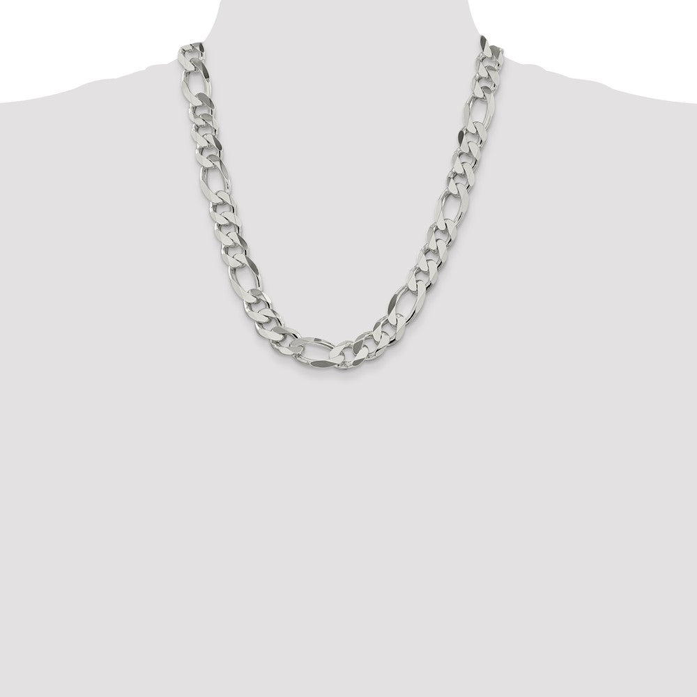 Sterling Silver Figaro Chain — 13.5 mm
