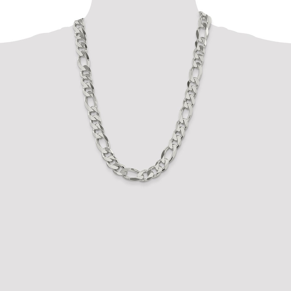 Sterling Silver Figaro Chain — 13.5 mm