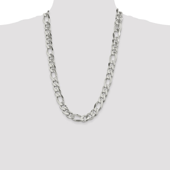 Sterling Silver Figaro Chain — 13.5 mm