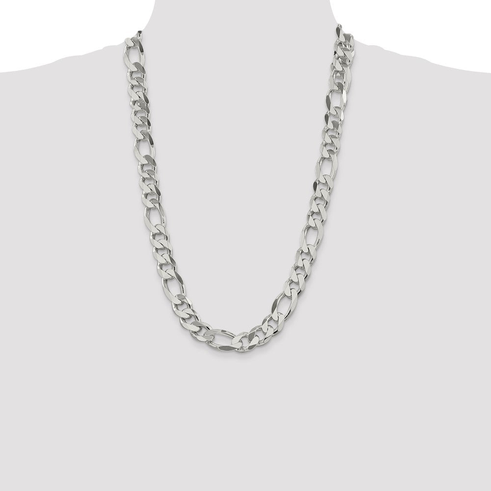 Sterling Silver Figaro Chain — 13.5 mm