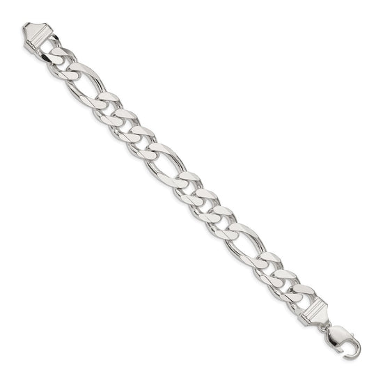 Sterling Silver Figaro Chain — 13.5 mm