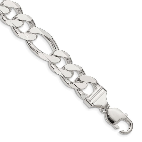 Sterling Silver Figaro Chain — 13.5 mm