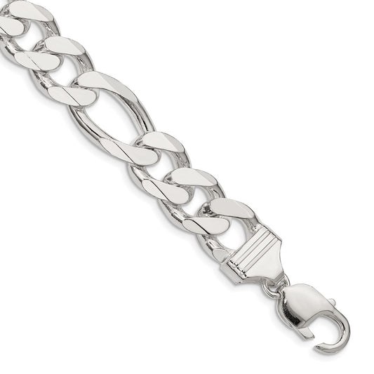 Sterling Silver Figaro Chain — 13.5 mm