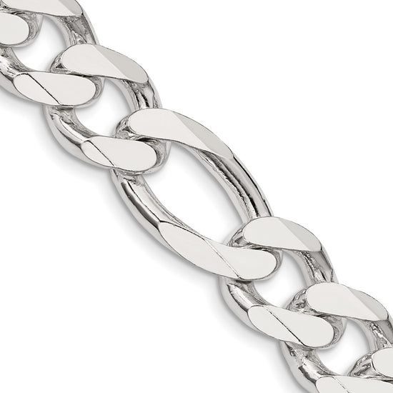 Sterling Silver Figaro Chain — 13.5 mm