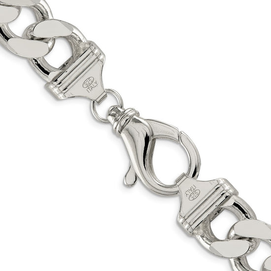 Sterling Silver Figaro Chain — 15 mm