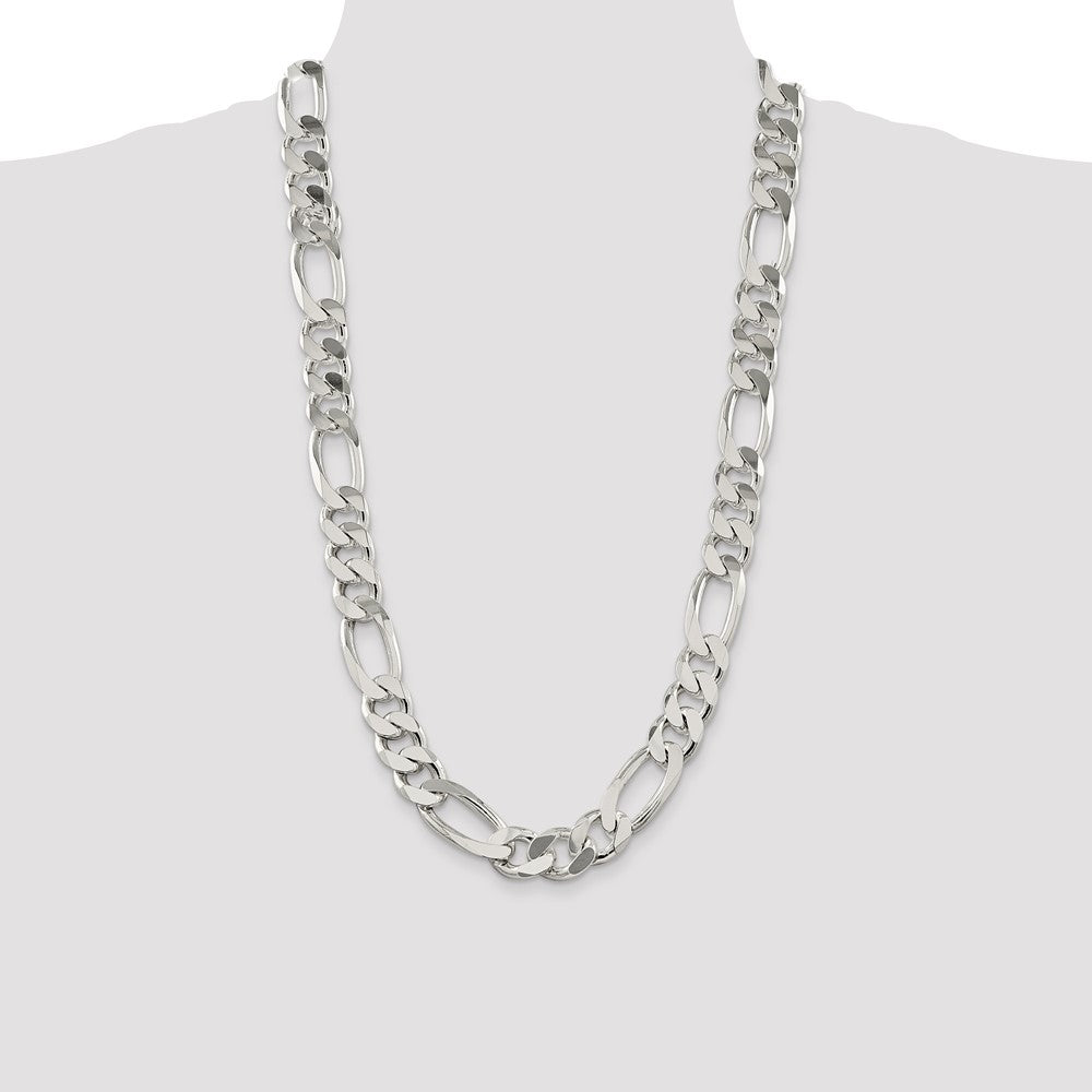 Sterling Silver Figaro Chain — 15 mm