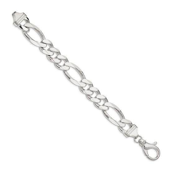 Sterling Silver Figaro Chain — 15 mm