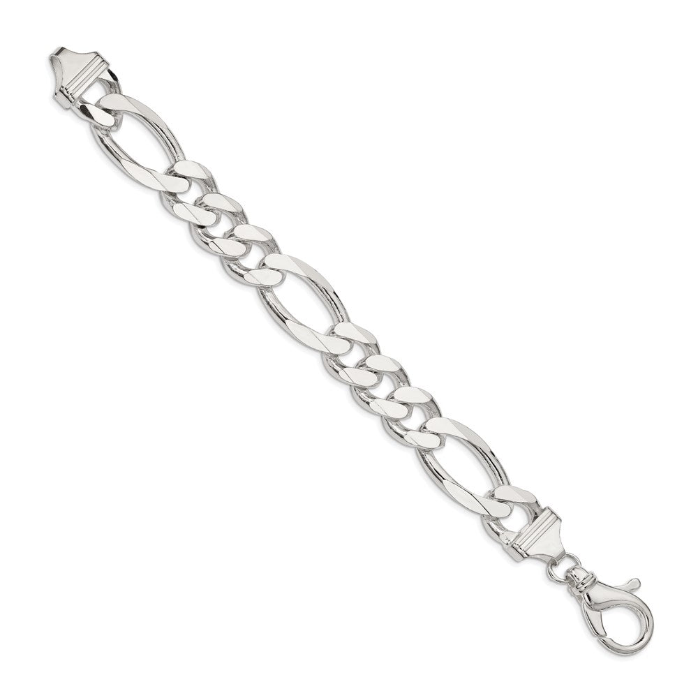 Sterling Silver Figaro Chain — 15 mm