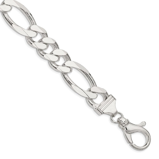 Sterling Silver Figaro Chain — 15 mm