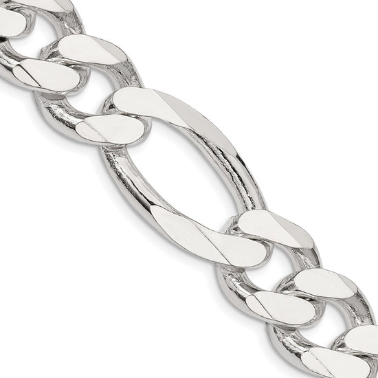 Sterling Silver Figaro Chain — 15 mm