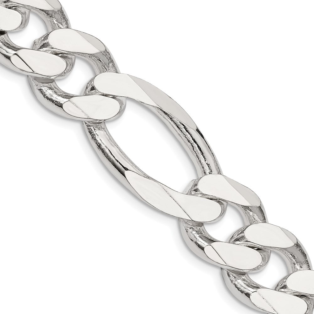 Sterling Silver Figaro Chain — 15 mm